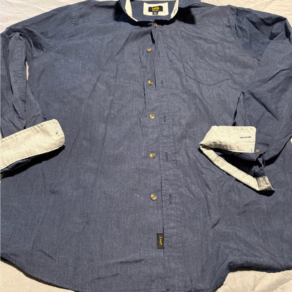 Lee Men's Denim Blue Casual Shirt